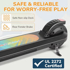 Electric Scooter for Kids Ages 6-14,120W Motor,Colorful Light,Adjustable Height&Speed,Foldable Scooter,Ul 1 Year Warranty