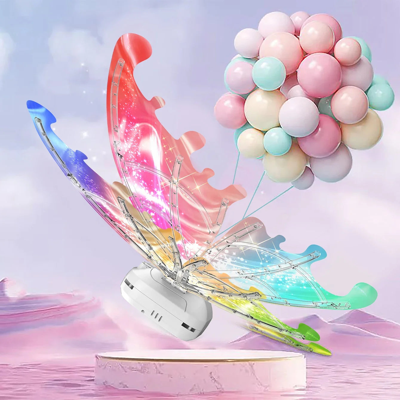 Children Electric Butterfly Wings Elf Wings Costume Magic Led Bats Wing Cosplay Dress up for Kids Birthday Gift Toys