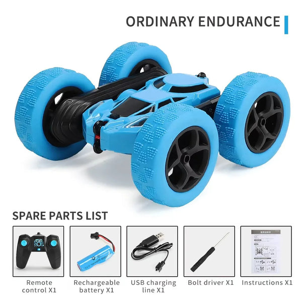 360-Degree Flipping Double-Sided Stunt Car 4WD High-Speed Cool Light Children'S Remote Control Car Toy Festival Gift