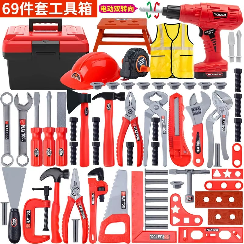 Kids Toolbox Kit Educational Toys Simulation Repair Tools Toys Learning Engineering Puzzle Toys Gifts Electric Drill Screwdrive