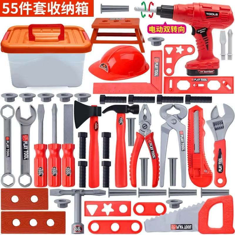 Kids Toolbox Kit Educational Toys Simulation Repair Tools Toys Learning Engineering Puzzle Toys Gifts Electric Drill Screwdrive