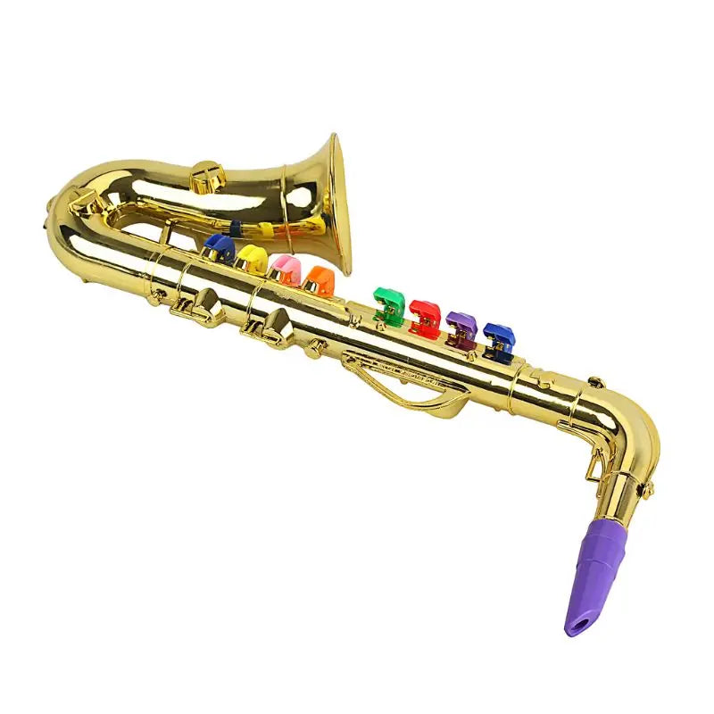 R6FE Kids Saxophone Mini Saxophone Toy Kids Trumpet with Sound Plastic Trumpet Toy Musical Instrument Toys for Kids Learning