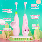 Kids Electric Toothbrush Child Dolphin Colorful Observing LED 2 Mins Smart Timer IPX7 Waterproof Teeth Cleaning