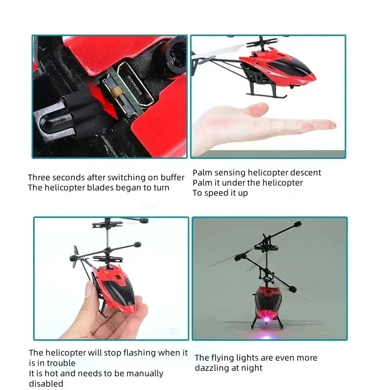 Mini Hand Induction RC Drone Rechargeable Hovering Helicopter Safe Fall-Resistant Kids Flying Toy