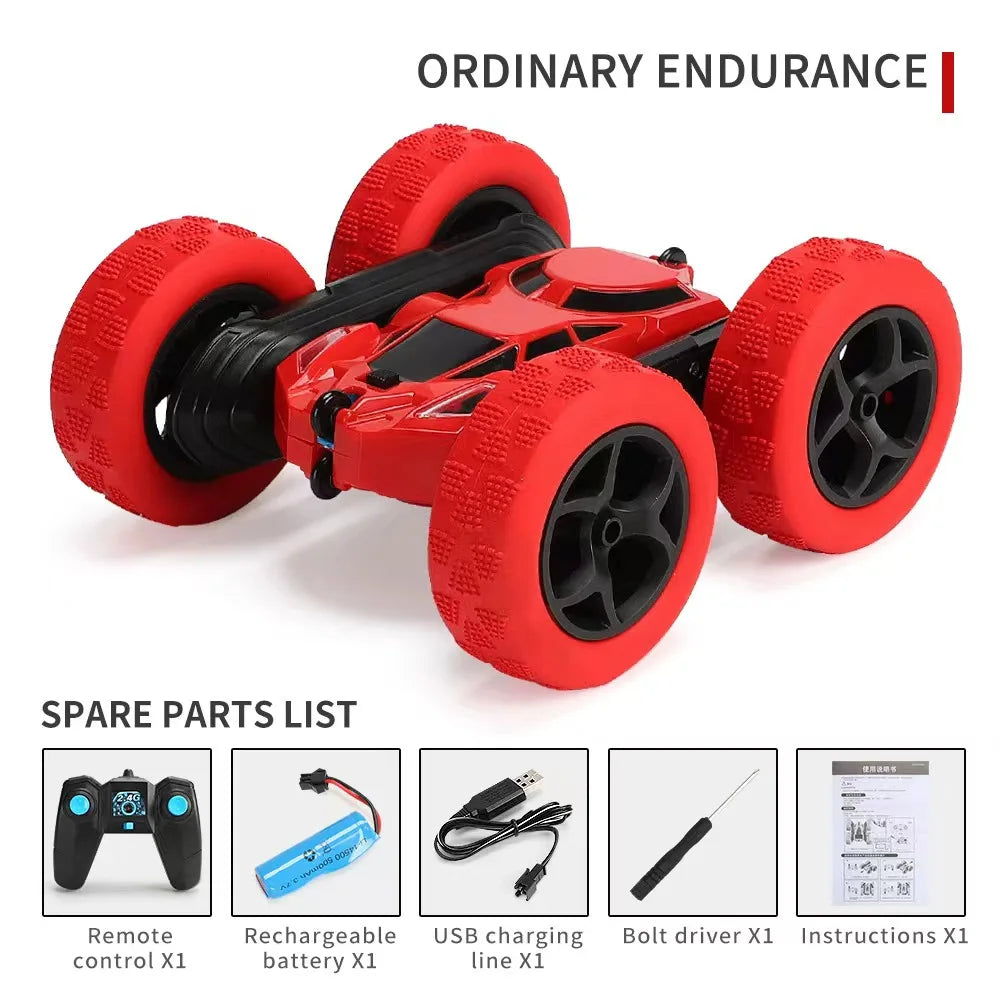 360-Degree Flipping Double-Sided Stunt Car 4WD High-Speed Cool Light Children'S Remote Control Car Toy Festival Gift