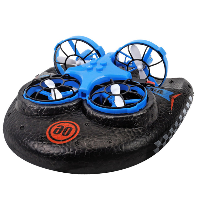 RC Boat Water Land and Air Four-Axis Hovercraft Three-In-One Multi-Function Toy One-Button Tumbling Mini Drone