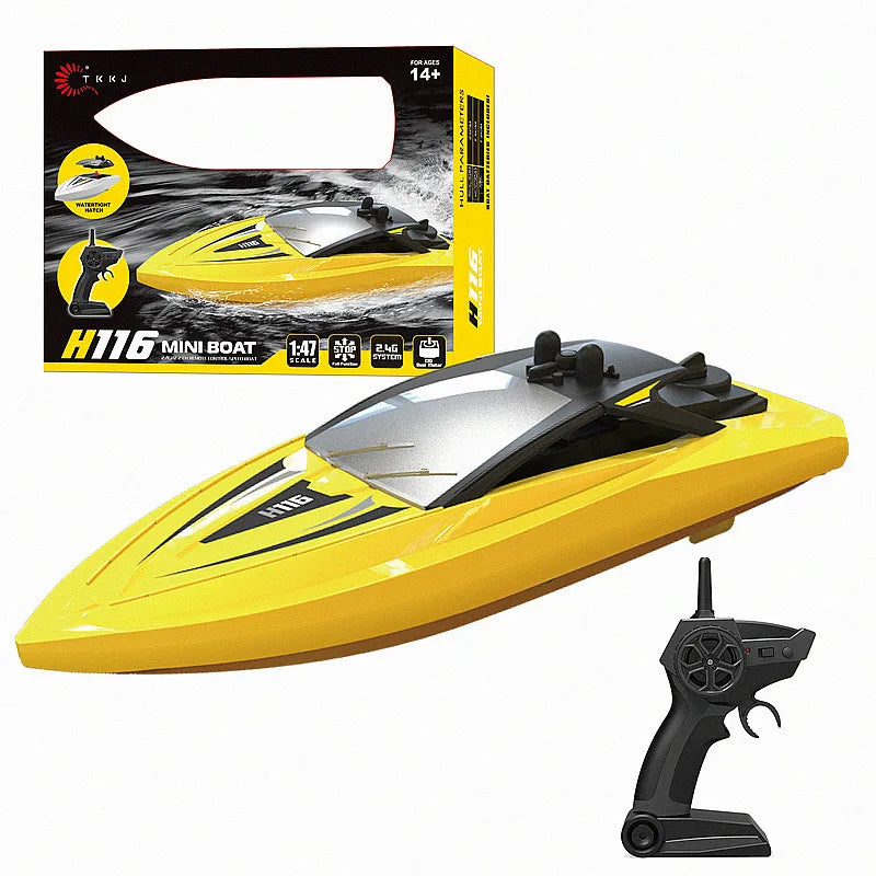 2.4G Remote Control Low Speed Boat Electric Speedboat Rechargeable Competitive Boat Racing Children Water Outdoor Toy Boat