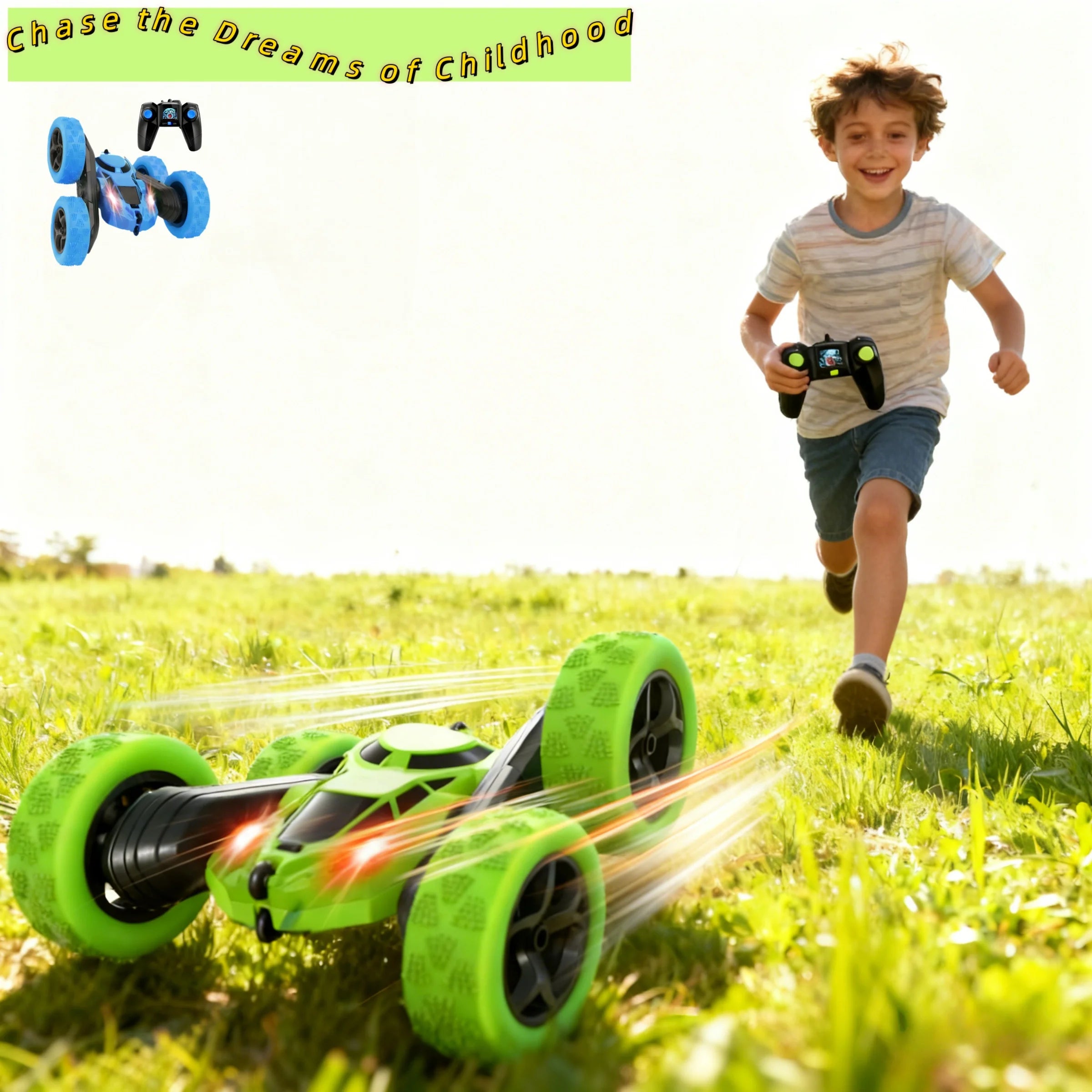 360-Degree Flipping Double-Sided Stunt Car 4WD High-Speed Cool Light Children'S Remote Control Car Toy Festival Gift