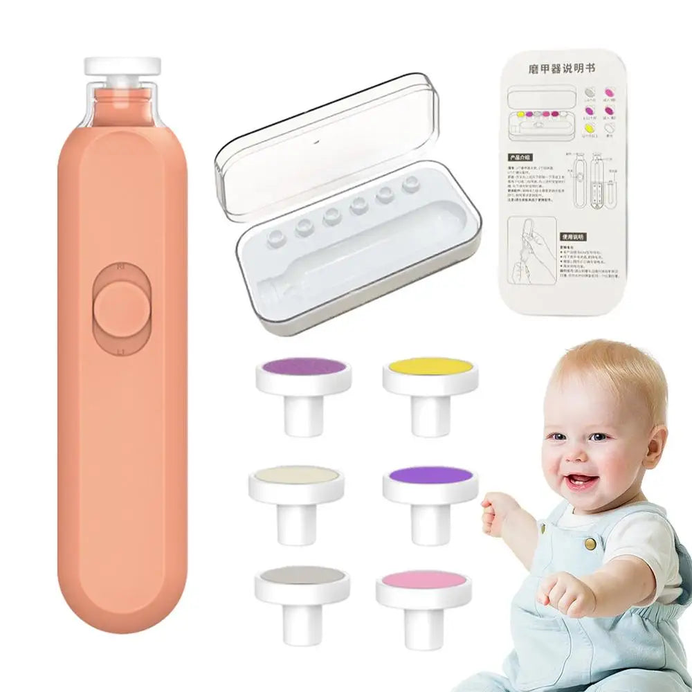 Kids Electric Nail File 360 Degree Rotating Light up Nail Clipper Low Noise Children Nail File Lightweight Nail Clippers For