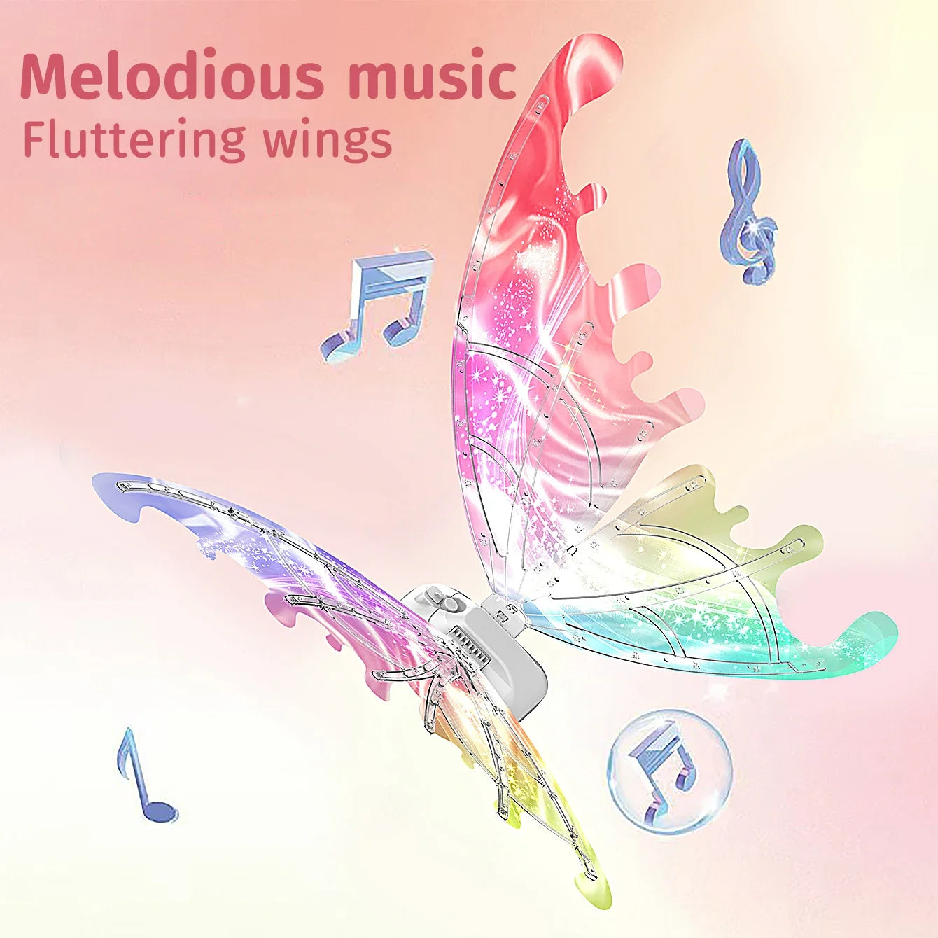 Children Electric Butterfly Wings Elf Wings Costume Magic Led Bats Wing Cosplay Dress up for Kids Birthday Gift Toys