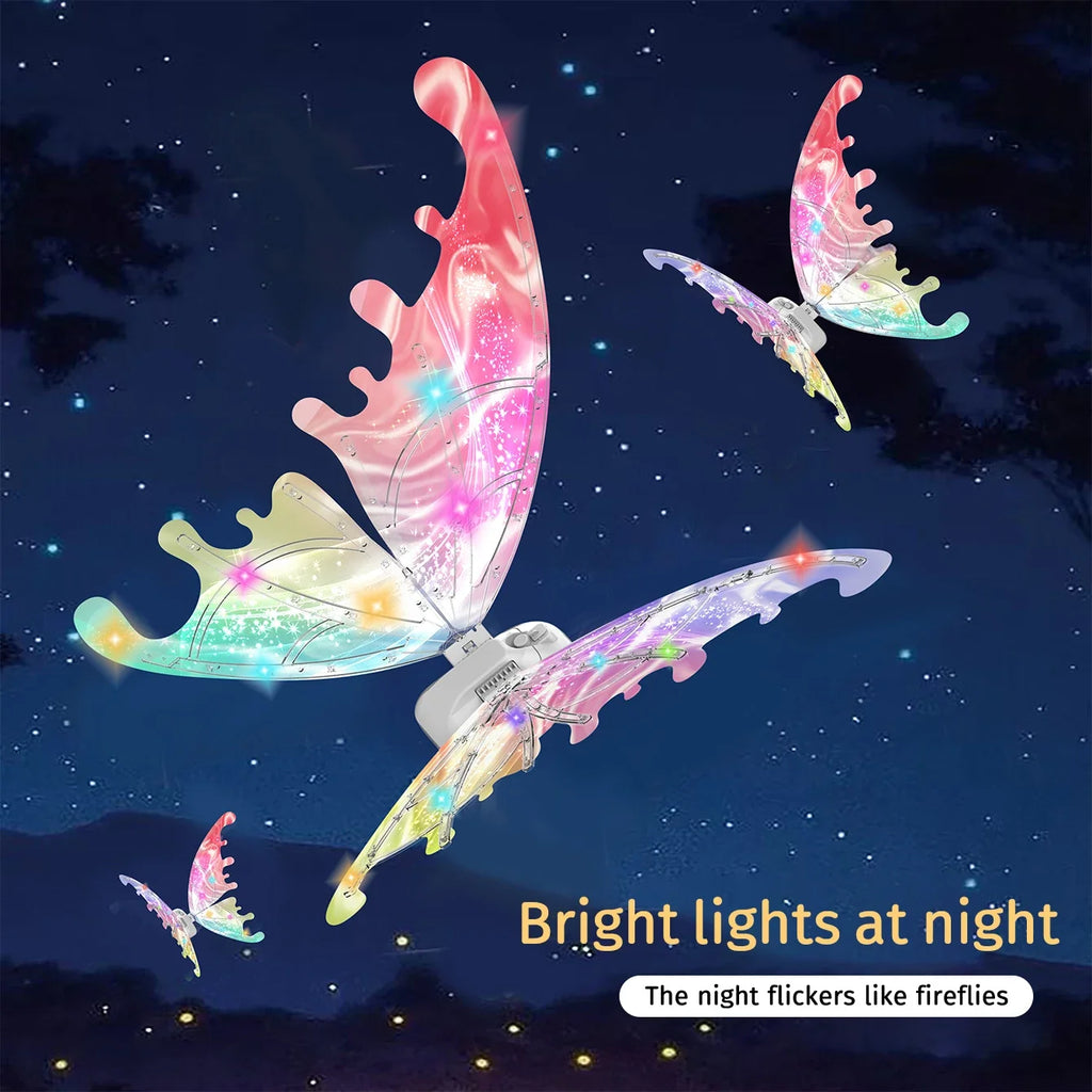 Children Electric Butterfly Wings Elf Wings Costume Magic Led Bats Wing Cosplay Dress up for Kids Birthday Gift Toys