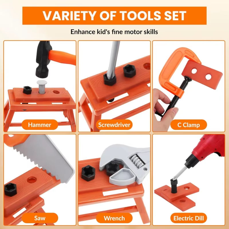 Kids Toolbox Kit Educational Toys Simulation Repair Tools Toys Learning Engineering Puzzle Toys Gifts Electric Drill Screwdrive