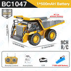 2.4G Remote Control Excavator Dump Truck RC Model Car Toy Professional Alloy Plastic Simulation Construction Vehicle for Kid
