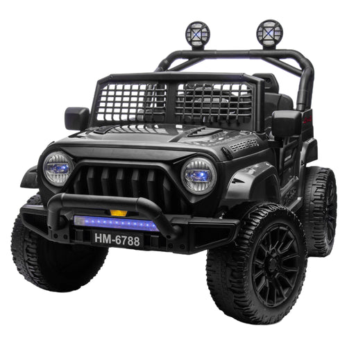 24V Two Seater Electric Car for Kids, Ride on Car with Remote Control, with 3 Speeds Adjustable, LED Headlight, Bluetooth, Music