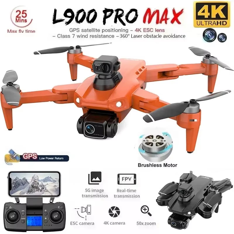 Discover the NEW L900 Pro MAX GPS Drone: Capture Stunning 4K HD Footage with Advanced Obstacle Avoidance and 5G WiFi Technology!