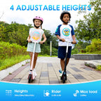 Electric Scooter for Kids Ages 6-12,120W Motor,10 MPH Max Speed & 7 Miles,Colorful Lights,Adjustable Height & Speed,Led