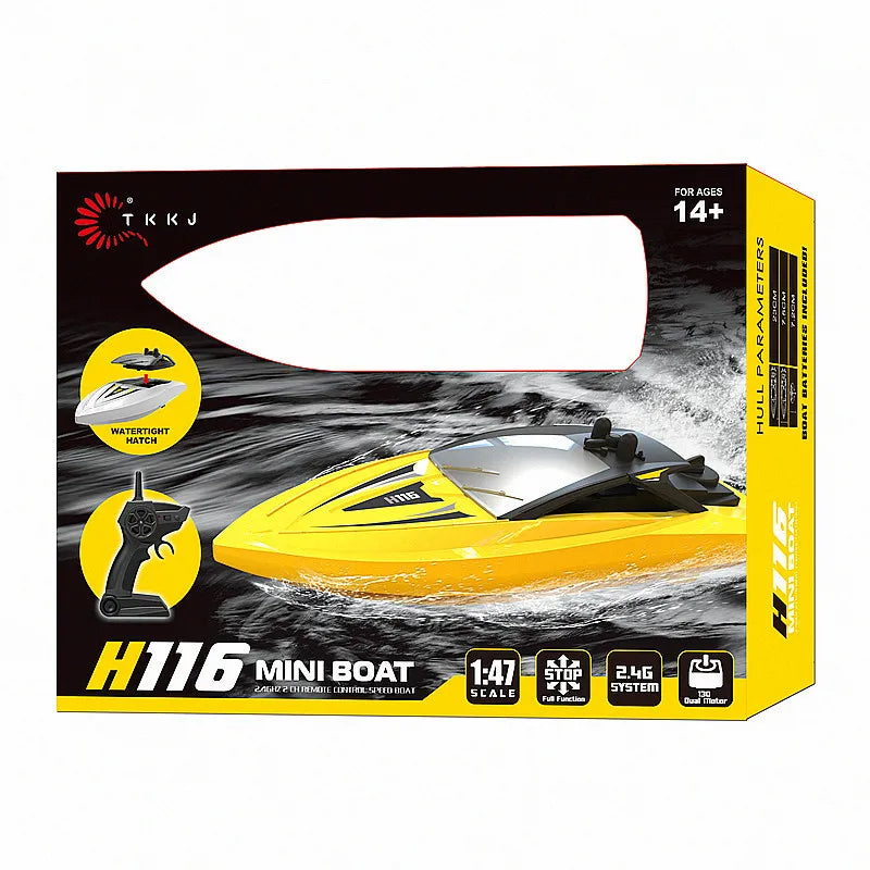 2.4G Remote Control Low Speed Boat Electric Speedboat Rechargeable Competitive Boat Racing Children Water Outdoor Toy Boat