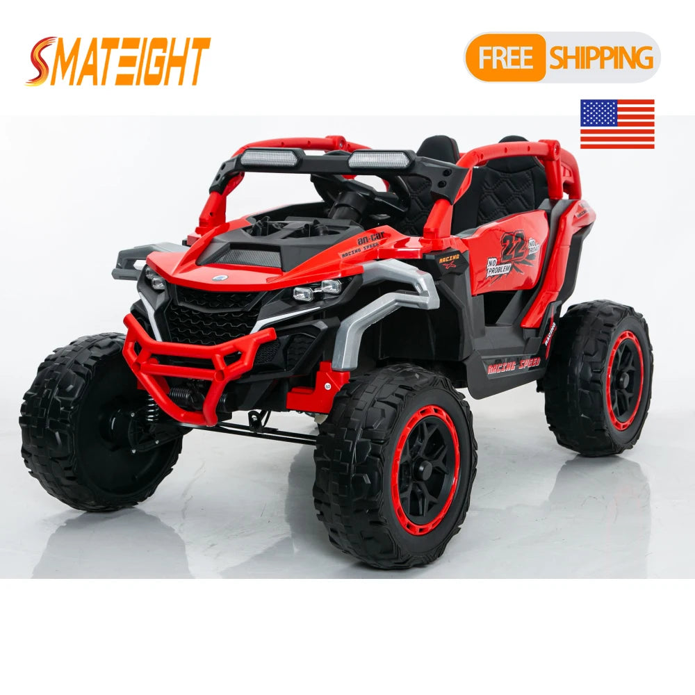 Ride on Models Truck Car Kids Electric Vehicles Remote Control Front & Rear Shock Suspension 2 Seater UTV Flashlights for Age 3+