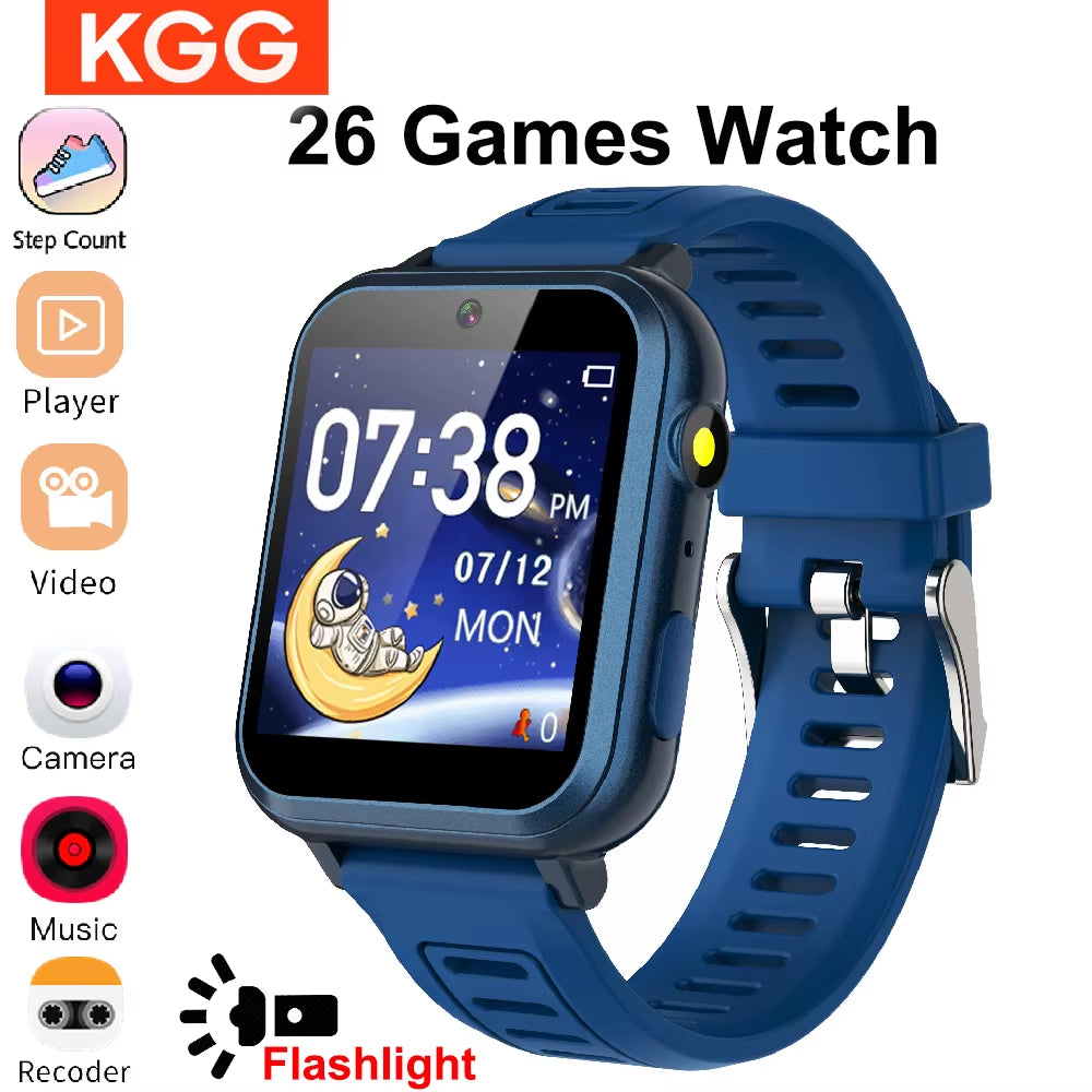 Children'S Wristwatch 24 Games Kids Smart Watch Music Play Pedometer Tracker Time Display Video Audio Record Torch Smartwatch