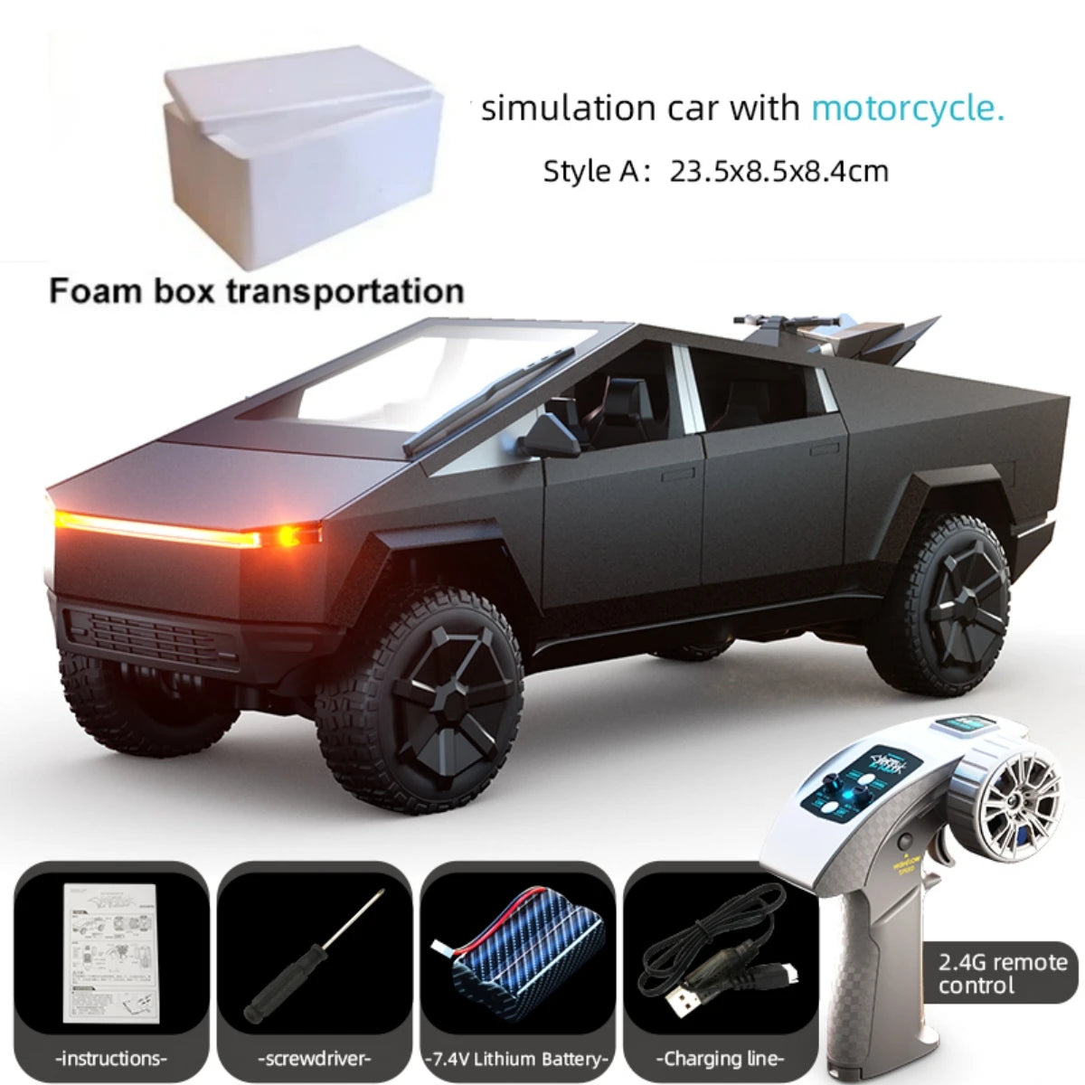 C8817 Alloy RC Car Remote Control Car Simulation Camping Equipment Pickup Truck Model Rc Car Kids Toys Boy Gifts