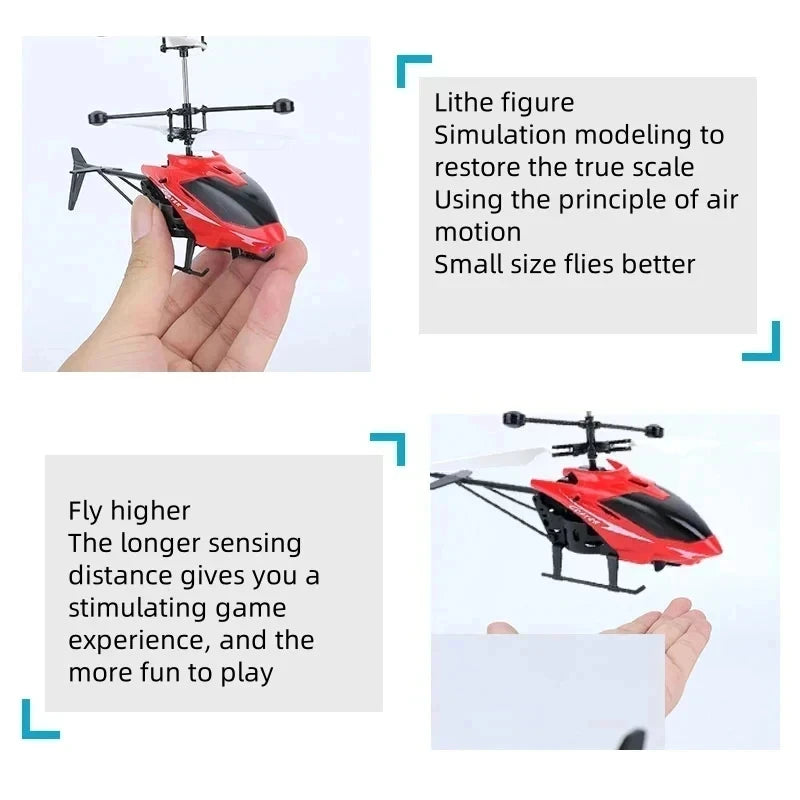Mini Hand Induction RC Drone Rechargeable Hovering Helicopter Safe Fall-Resistant Kids Flying Toy