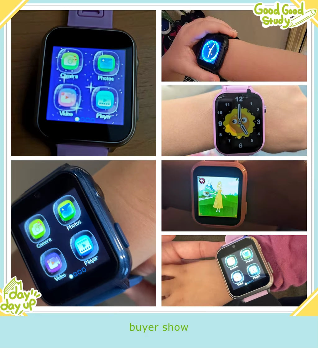 Children'S Wristwatch 24 Games Kids Smart Watch Music Play Pedometer Tracker Time Display Video Audio Record Torch Smartwatch