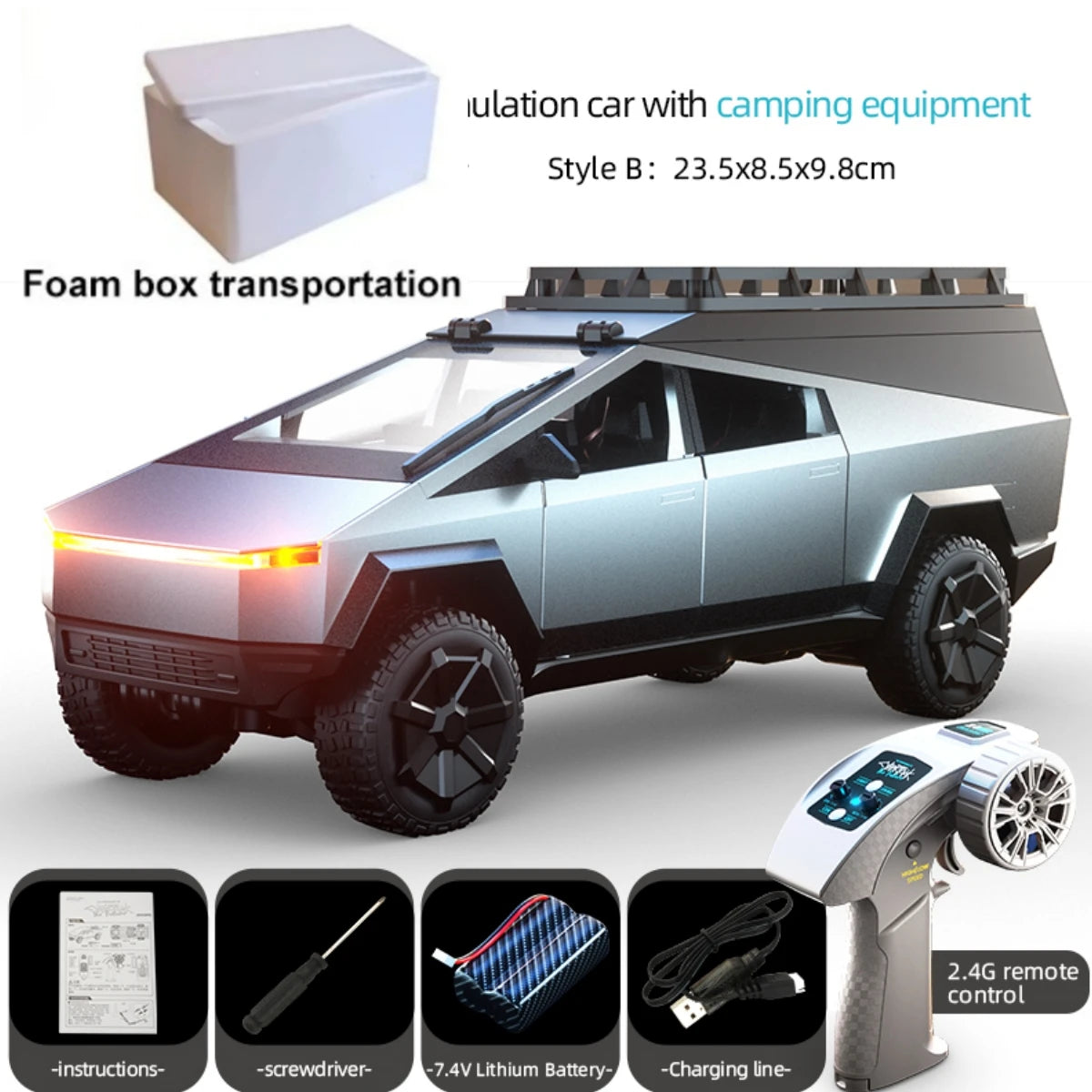 C8817 Alloy RC Car Remote Control Car Simulation Camping Equipment Pickup Truck Model Rc Car Kids Toys Boy Gifts