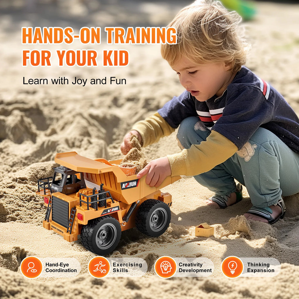 RC Car Children Toys Remote Control Dump Truck Toys 9-Channel with Battery for Toddlers Electric Car Kids Toys Gift