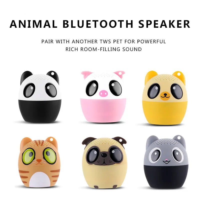 Mini Bluetooth Speaker 3W TWS Stereo Small Wireless Speaker Portable Animal Pet Micro Speaker Christmas