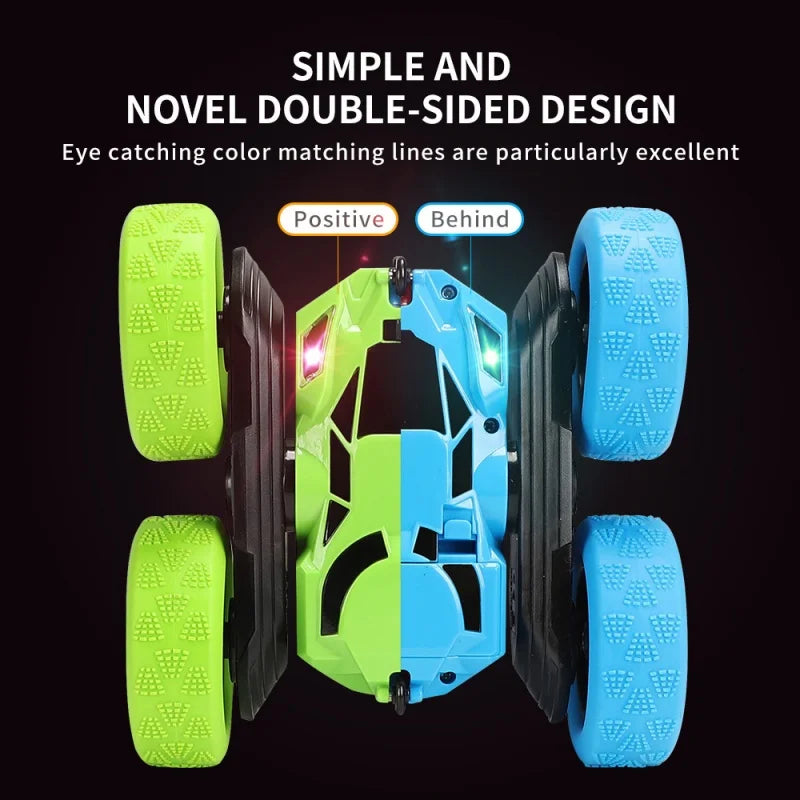 360-Degree Flipping Double-Sided Stunt Car 4WD High-Speed Cool Light Children'S Remote Control Car Toy Festival Gift