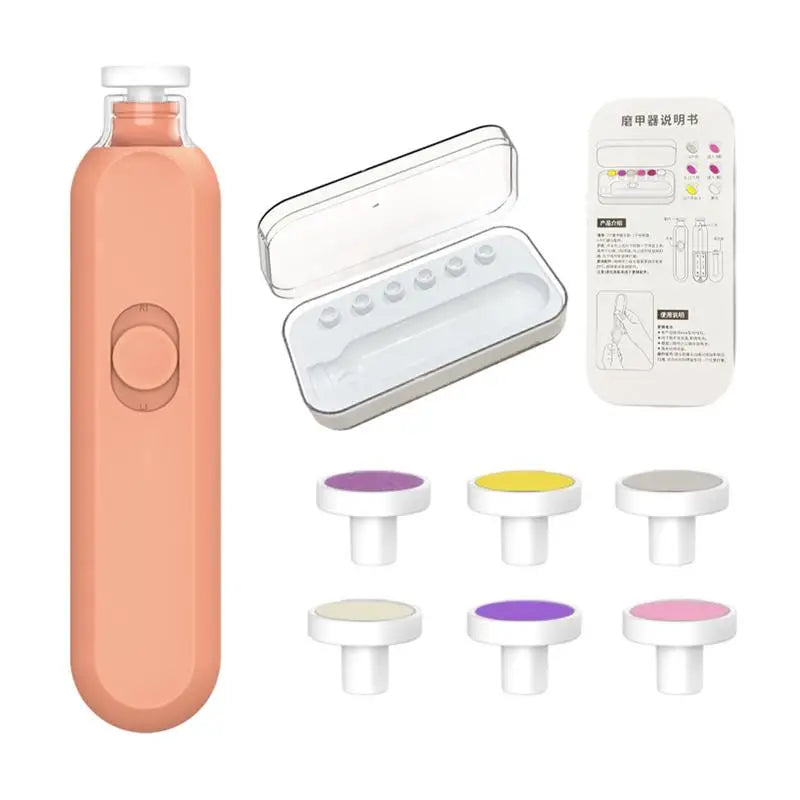 Kids Electric Nail File 360 Degree Rotating Light up Nail Clipper Low Noise Children Nail File Lightweight Nail Clippers For