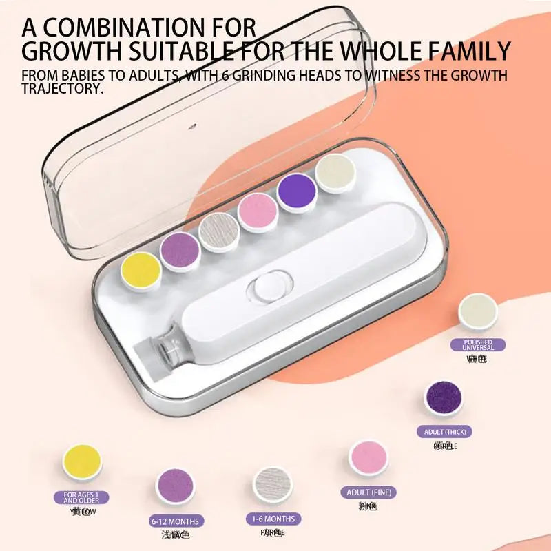 Kids Electric Nail File 360 Degree Rotating Light up Nail Clipper Low Noise Children Nail File Lightweight Nail Clippers For