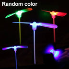 LED Luminous Bamboo Dragonfly Flying Saucers with Light Outdoor Night Shooting Helicopters Flying Toys Kids Birthday Party Props