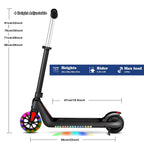 Electric Scooter for Kids Ages 6-14,120W Motor,Colorful Light,Adjustable Height&Speed,Foldable Scooter,Ul 1 Year Warranty