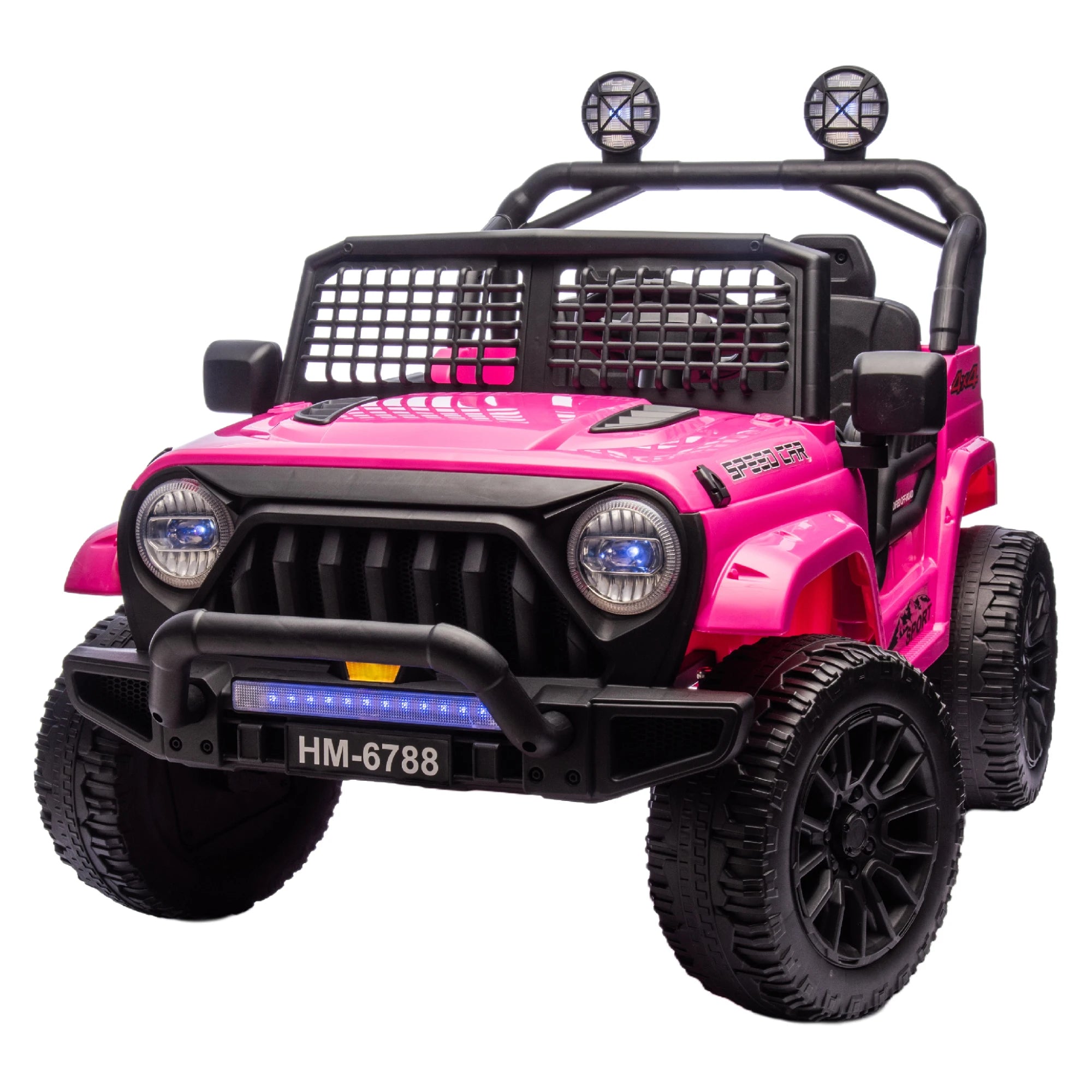 24V Two Seater Electric Car for Kids, Ride on Car with Remote Control, with 3 Speeds Adjustable, LED Headlight, Bluetooth, Music
