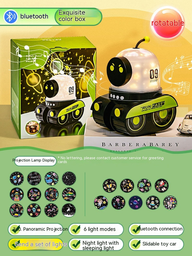 LED Night Light Starry Sky Projector Galaxy Robot Projection Lamp Bluetooth Music for Kids Bedroom Home Party Decoration