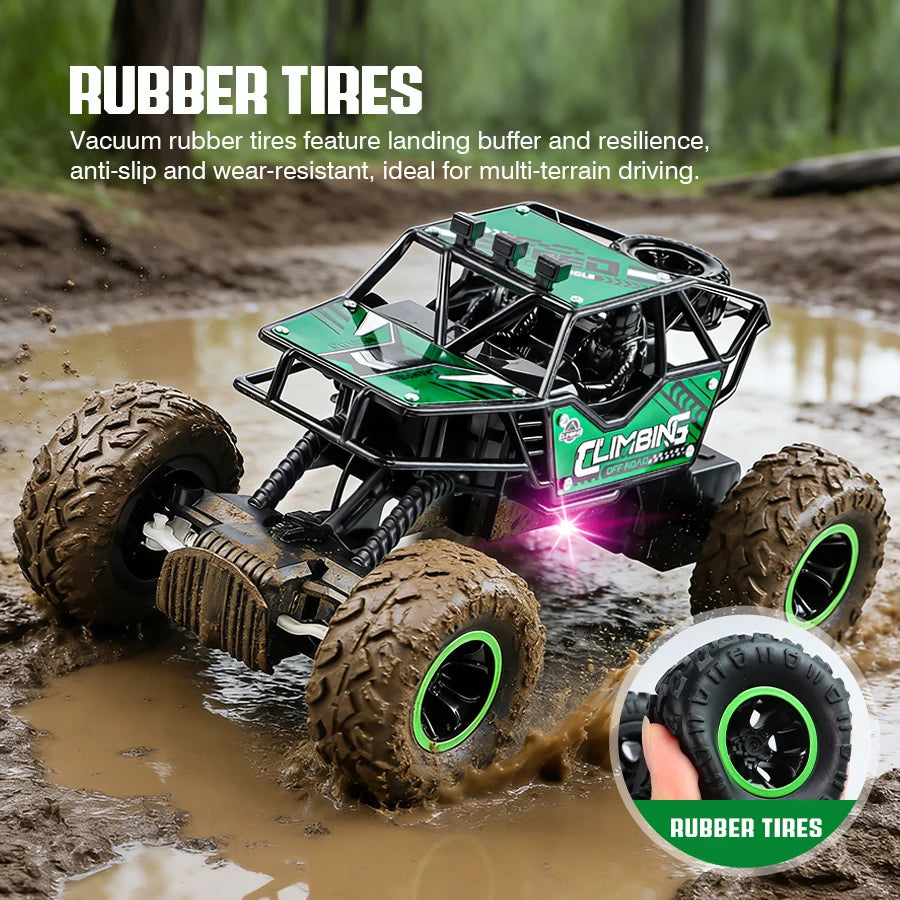 2.4G Remote-Controlled Alloy Off-Road Vehicle with Long-Distance Lighting, Rechargeable Children'S Racing Toy Car, Birthday Gift