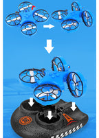 RC Boat Water Land and Air Four-Axis Hovercraft Three-In-One Multi-Function Toy One-Button Tumbling Mini Drone