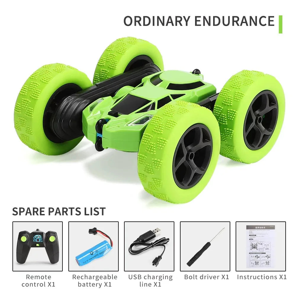 360-Degree Flipping Double-Sided Stunt Car 4WD High-Speed Cool Light Children'S Remote Control Car Toy Festival Gift