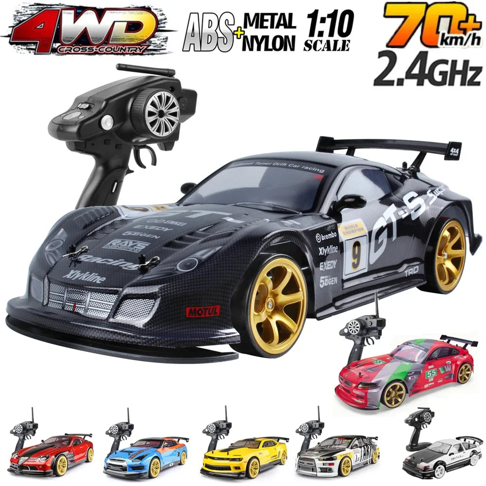 HOT 1:10 4Wd 70Km/H High Speed Drift Racing RC Car Simulation Gtr Car Toy Off-Road Rc Car Kids Toys