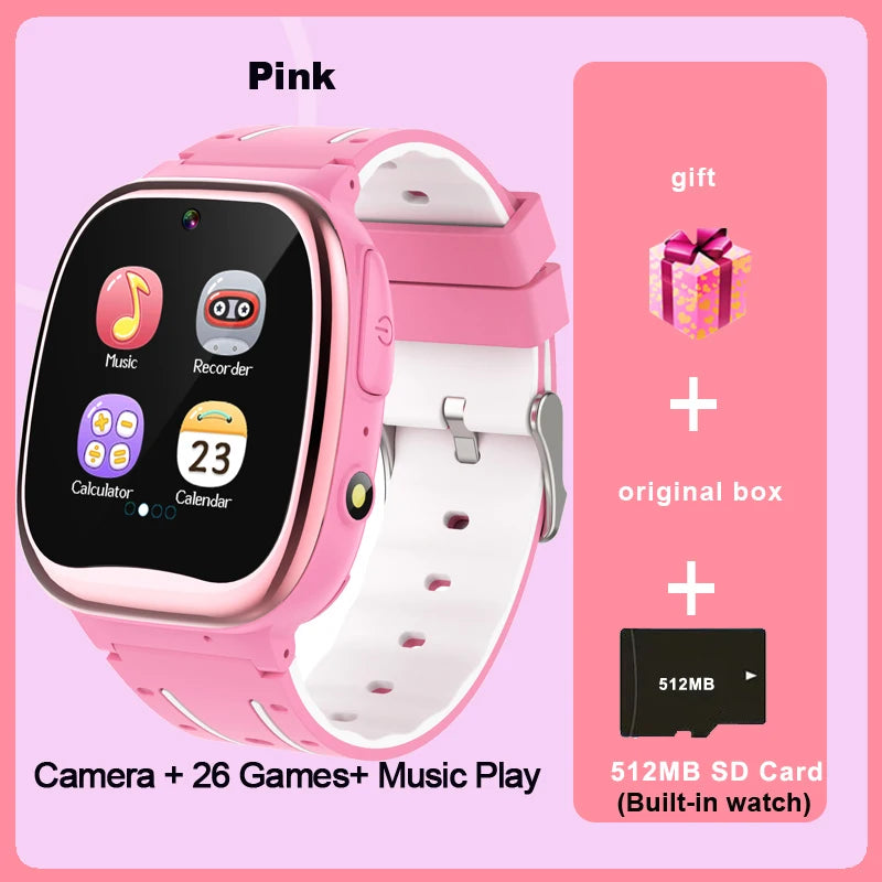 Children'S Wristwatch 24 Games Kids Smart Watch Music Play Pedometer Tracker Time Display Video Audio Record Torch Smartwatch