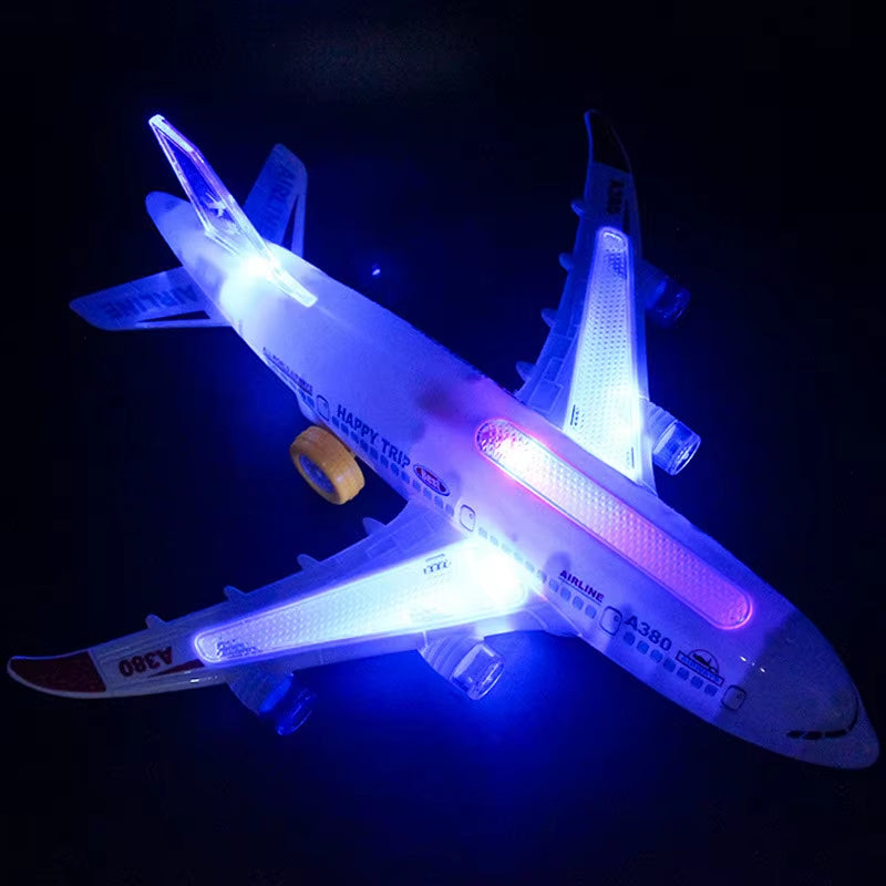 New Kids Aircraft Led Lights Music Airplane Toys for Children DIY Assembled Plane Model Electric Toy Boys Birthday Gift