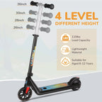Electric Scooter for Kids Ages 6-14,120W Motor,Colorful Light,Adjustable Height&Speed,Foldable Scooter,Ul 1 Year Warranty