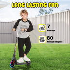 Electric Scooter for Kids Ages 6-14,120W Motor,Colorful Light,Adjustable Height&Speed,Foldable Scooter,Ul 1 Year Warranty