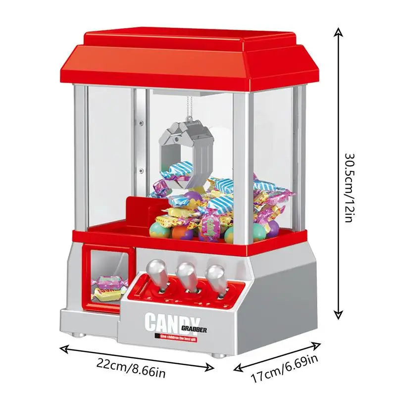 Mini Claw Machine Miniature Candy Grabber for Kids Cool Fun Mini Candy Grabber Prize Dispenser Vending Toy with 24 Game Coins