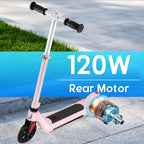 Electric Scooter for Kids Ages 6-12,120W Motor,10 MPH Max Speed & 7 Miles,Colorful Lights,Adjustable Height & Speed,Led