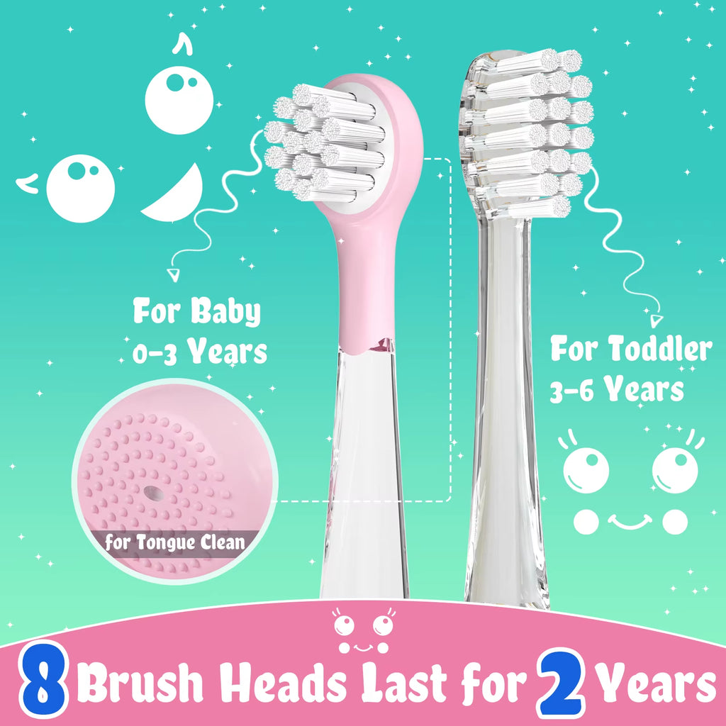 Kids Electric Toothbrush Child Dolphin Colorful Observing LED 2 Mins Smart Timer IPX7 Waterproof Teeth Cleaning