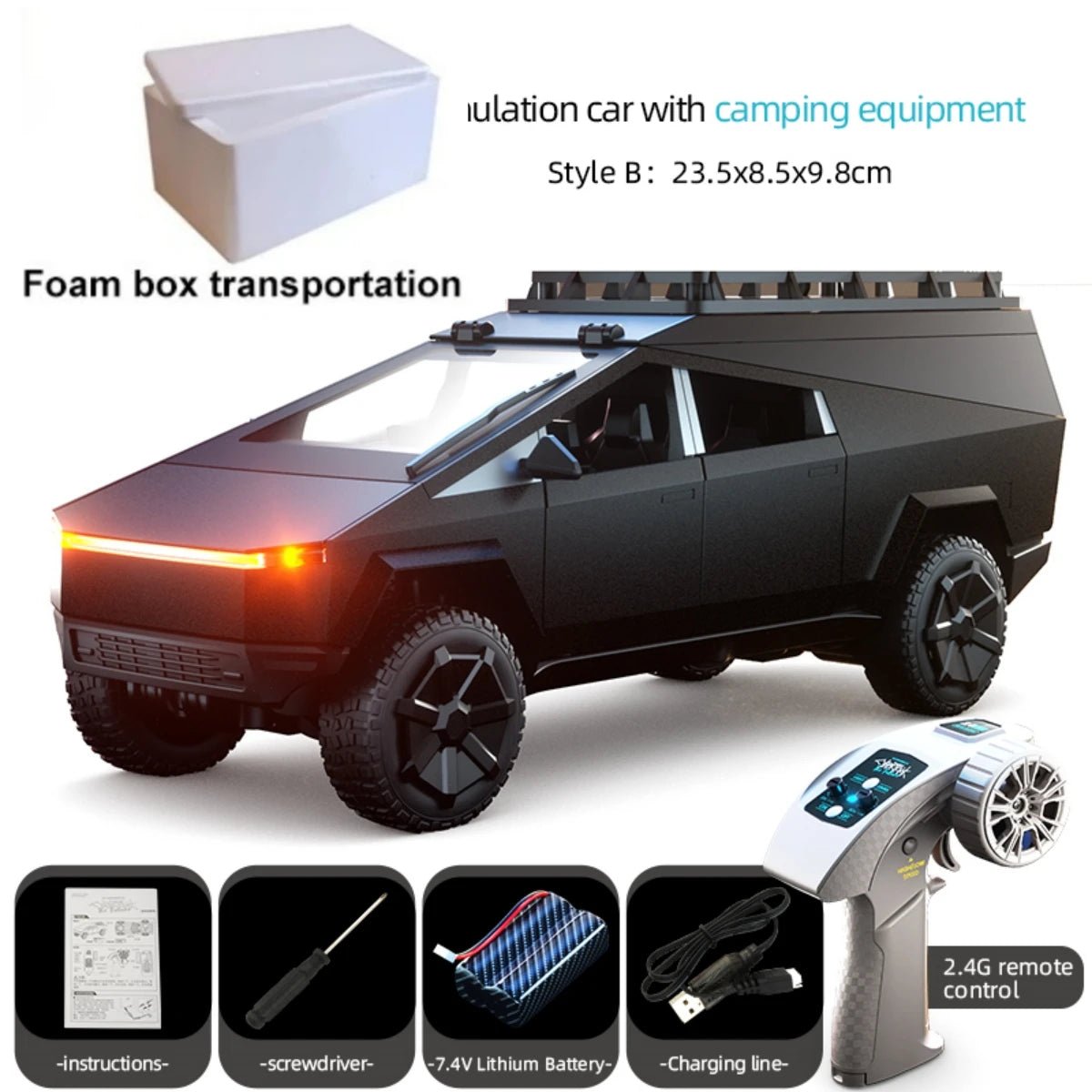 C8817 Alloy RC Car Remote Control Car Simulation Camping Equipment Pickup Truck Model Rc Car Kids Toys Boy Gifts