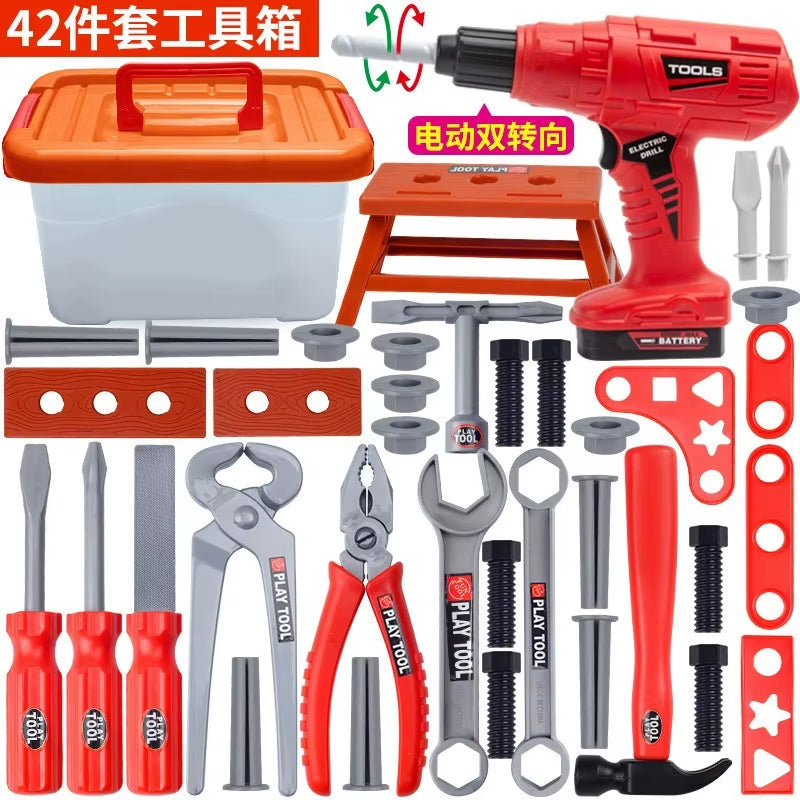 Kids Toolbox Kit Educational Toys Simulation Repair Tools Toys Learning Engineering Puzzle Toys Gifts Electric Drill Screwdrive