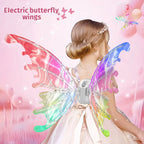 Children Electric Butterfly Wings Elf Wings Costume Magic Led Bats Wing Cosplay Dress up for Kids Birthday Gift Toys